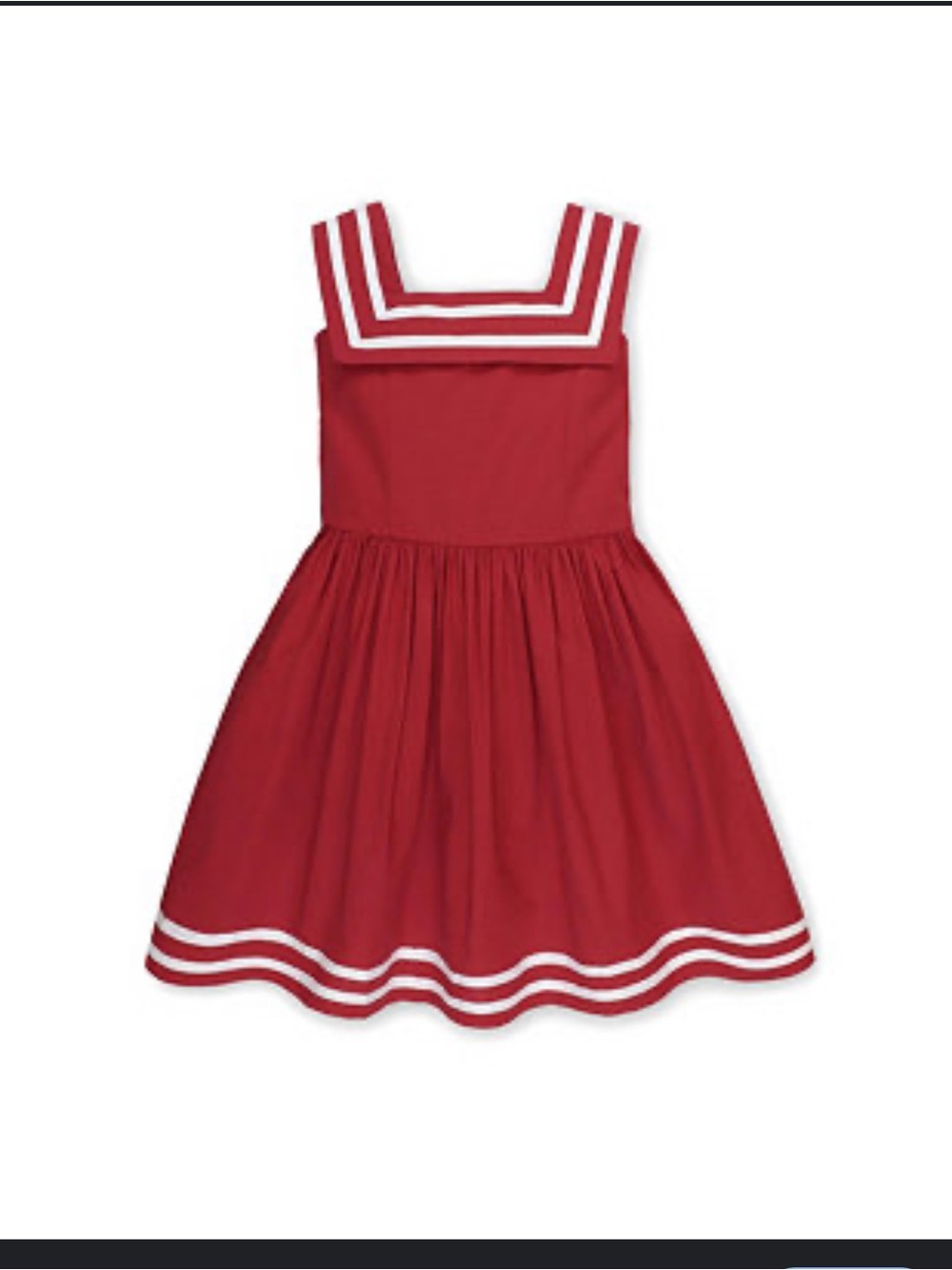 Classic Red Sailor-Trim Girls' Dress